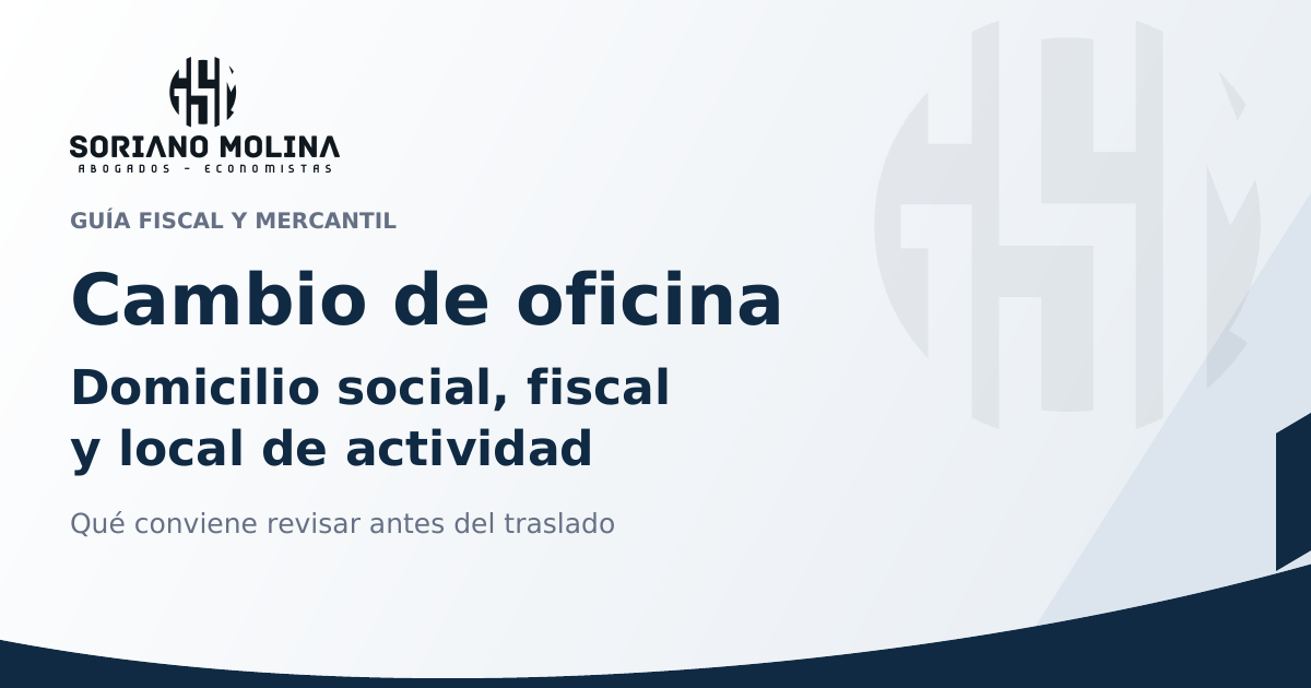 Cambio de oficina: domicilio social, fiscal y local de actividad